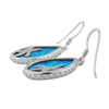 Sterling Silver Synthetic Blue Opal Teardrop Starfish Dangle Earrings