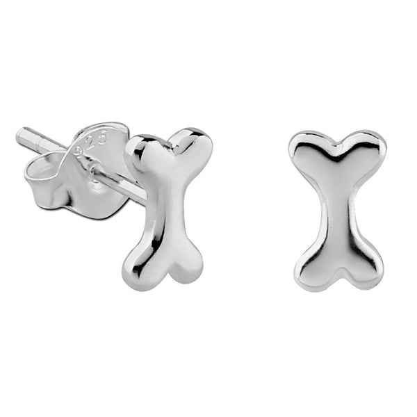 Sterling Silver XS Tiny Dog Bone Stud Earrings