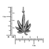 Sterling Silver Marijuana Pendant Upwards