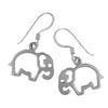 Sterling Silver Elephant Cut Out Dangle Earrings