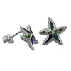 Sterling Silver Abalone Shell Starfish Stud Earrings