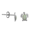 Sterling Silver Synthetic Opal Mini XS Turtle Stud Earrings