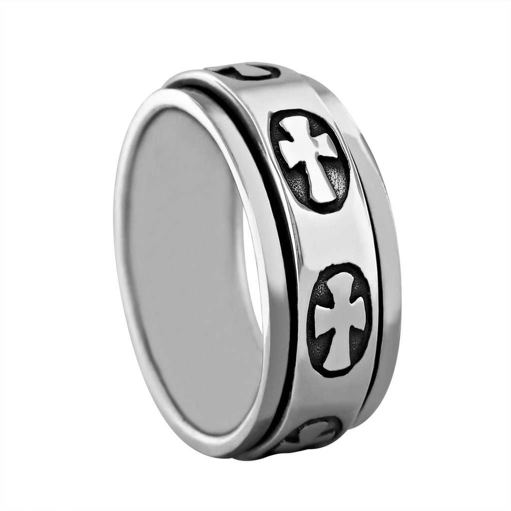 Sterling Silver Cross Spinner Ring