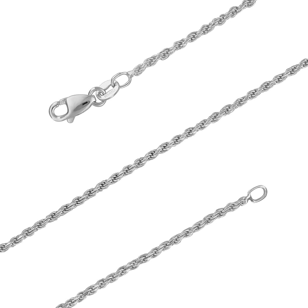 14kt Yellow Gold Plated Sterling Silver 1.1mm Diamond-Cut Rope Chain  Necklace Solid Italian Nickel-Free, 14-36 Inch