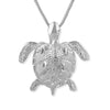 Sterling Silver Mother and Baby Turtle Pendant Necklace, 16+2