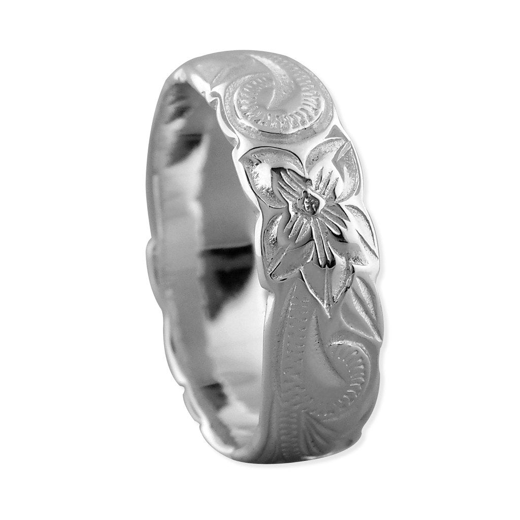 Sterling Silver Hawaiian Wedding Band Ring 6mm – Hawaiian