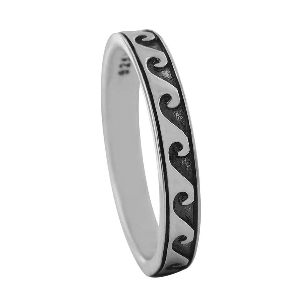 Sterling Silver Skinny Wave Ring – Hawaiian Silver Jewelry
