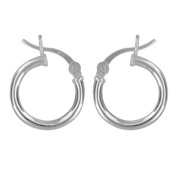 Sterling Silver Hoop Earrings 2mm x 14mm