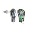 Sterling Silver Abalone Shell Slipper Flip Flop Earrings