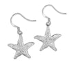 Sterling Silver 15mm Engraved Starfish Dangle Earrings