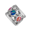 Sterling Silver Synthetic Opal Turtle Bead Charm/Pendant