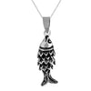 Sterling Silver Small Segmented Fish Pendant Necklace, 18