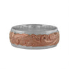 Sterling Silver 14kt Rose Gold Plated Raised Hawaiian Band Ring