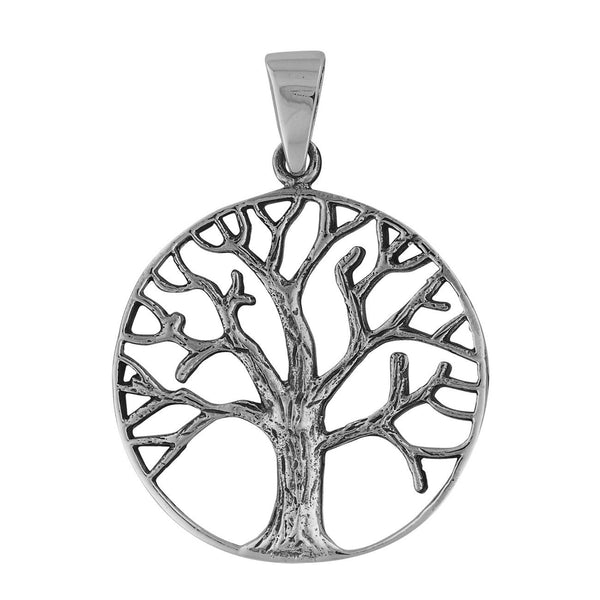 Sterling Silver Circle Tree of Life Pendant