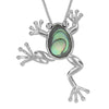 Sterling Silver Abalone Shell Lucky Frog Pendant Necklace, 16+2