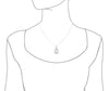 Sterling Silver Teardrop Plumeria Pendant Necklace, 16+2