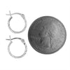 Sterling Silver XS Small Huggies Hoop Earrings Diamond-Cut 1.2mm x 12mm