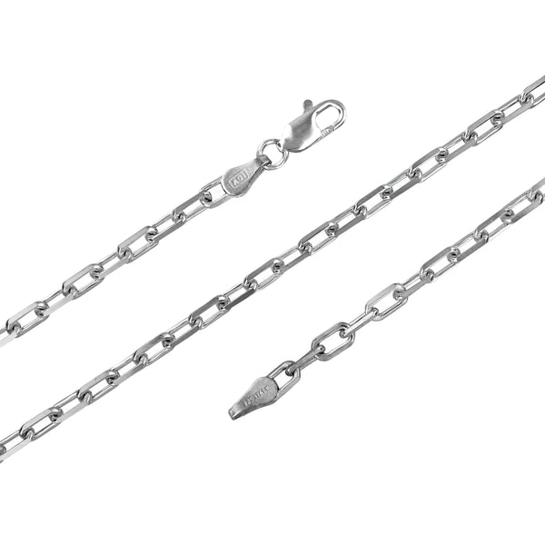 Sterling Silver 3mm Anchor Chain Necklace Solid Italian Nickel-Free, 16-30 Inch