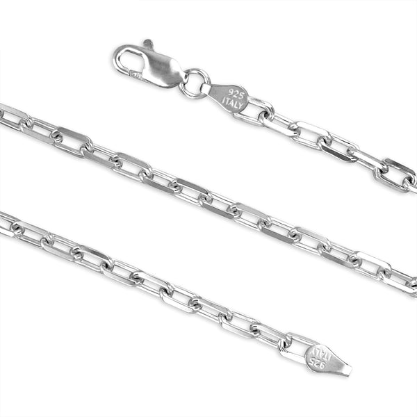 Sterling Silver 3.5mm Anchor Chain Necklace Solid Italian Nickel-Free, 16-24 Inch
