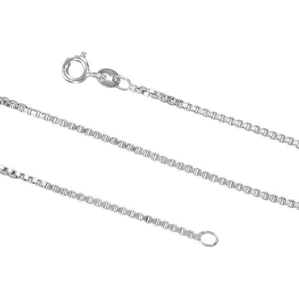Sterling Silver 1.5mm Box Chain Necklace Solid Italian Nickel-Free, 16-30 Inch