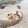 Sterling Silver Small Whale Tail Stud Earrings