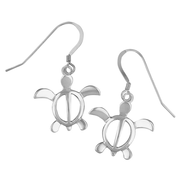 Sterling Silver Turtle Dangle Earrings