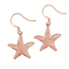Sterling Silver 15mm Engraved Starfish Dangle Earrings