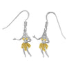 Sterling Silver Hula Girl Chain Skirt Dangle Earrings
