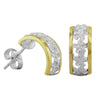 Sterling Silver Half Hoop Plumeria Filigree Earrings
