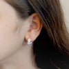 Sterling Silver 7mm Plumeria Hoop Earrings