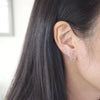 Sterling Silver Wave in Teardrop Stud Earrings
