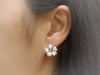 Sterling Silver 5/8 Inch Hibiscus Stud Earrings