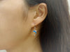 Sterling Silver Synthetic Blue Opal Dolphin Dangle Earrings