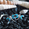 Sterling Silver Synthetic Blue Opal Dragonfly Stud Earrings