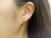 Sterling Silver Synthetic Opal Turtle Plumeria Stud Earrings