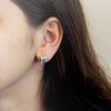 Sterling Silver Synthetic Opal Bird of Paradise Stud Earrings