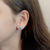 Sterling Silver Synthetic Opal Mini XS Turtle Stud Earrings