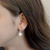 Sterling Silver 11mm Plumeria Dangle Earrings