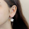 Sterling Silver 15mm Plumeria Dangle Earrings