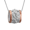 Sterling Silver Plumeria Bead Barrel Pendant Necklace, 16+2