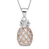 Sterling Silver Large Pineapple Pendant Necklace, 16+2