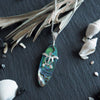 Sterling Silver Abalone Shell Surfboard Turtle Pendant Necklace, 16+2