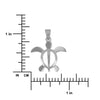 Sterling Silver Medium Turtle Petroglyph Pendant Necklace, 16+2