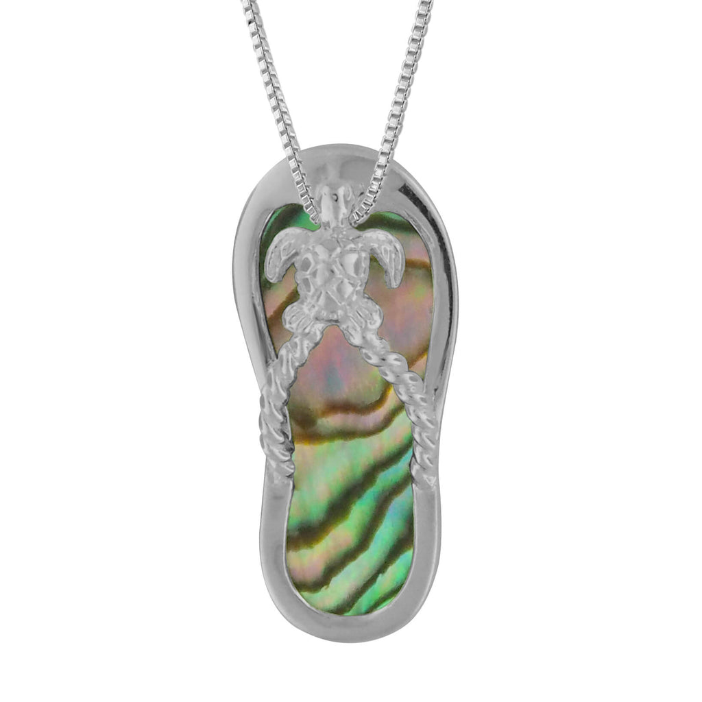 Startouch Designs .925 Sterling Silver Palm Tree & Flip Flop Beach Necklace