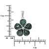 Sterling Silver Abalone Shell 16mm Plumeria Pendant Necklace, 16+2