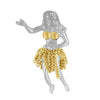 Sterling Silver Hula Girl Chain Skirt Pendant