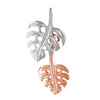 Hawaiian Silver Jewelry Sterling Silver Double Monstera Dangle Pendant