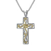 Sterling Silver Filigree Cross Pendant Necklace, 16+2