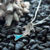 Sterling Silver Synthetic Opal Shark Pendant Necklace, 16+2