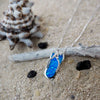 Sterling Silver Synthetic Blue Opal Flip Flop Pendant Necklace, 18